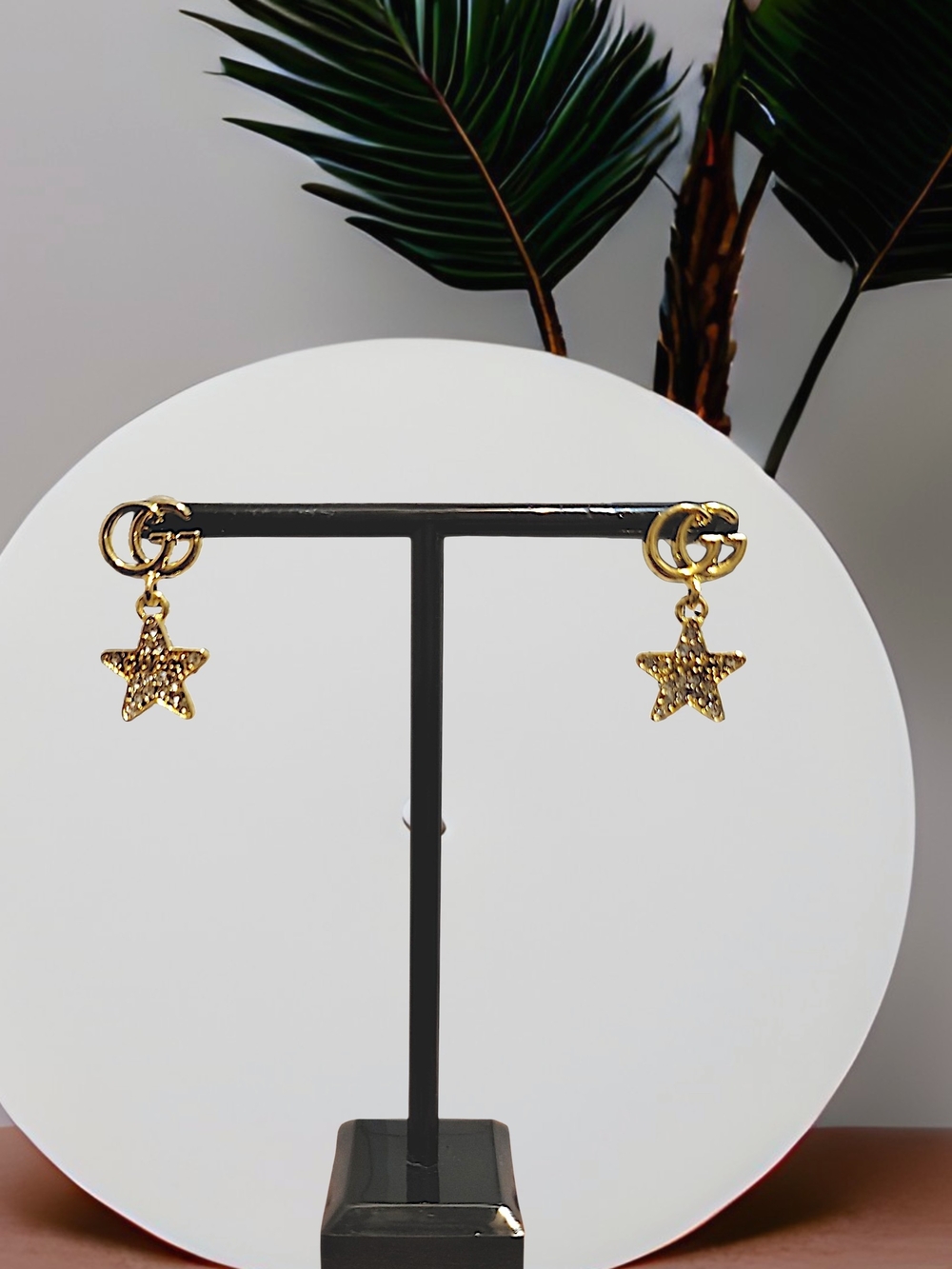 GG-Inspired Gold Star Drop Earrings - Gold